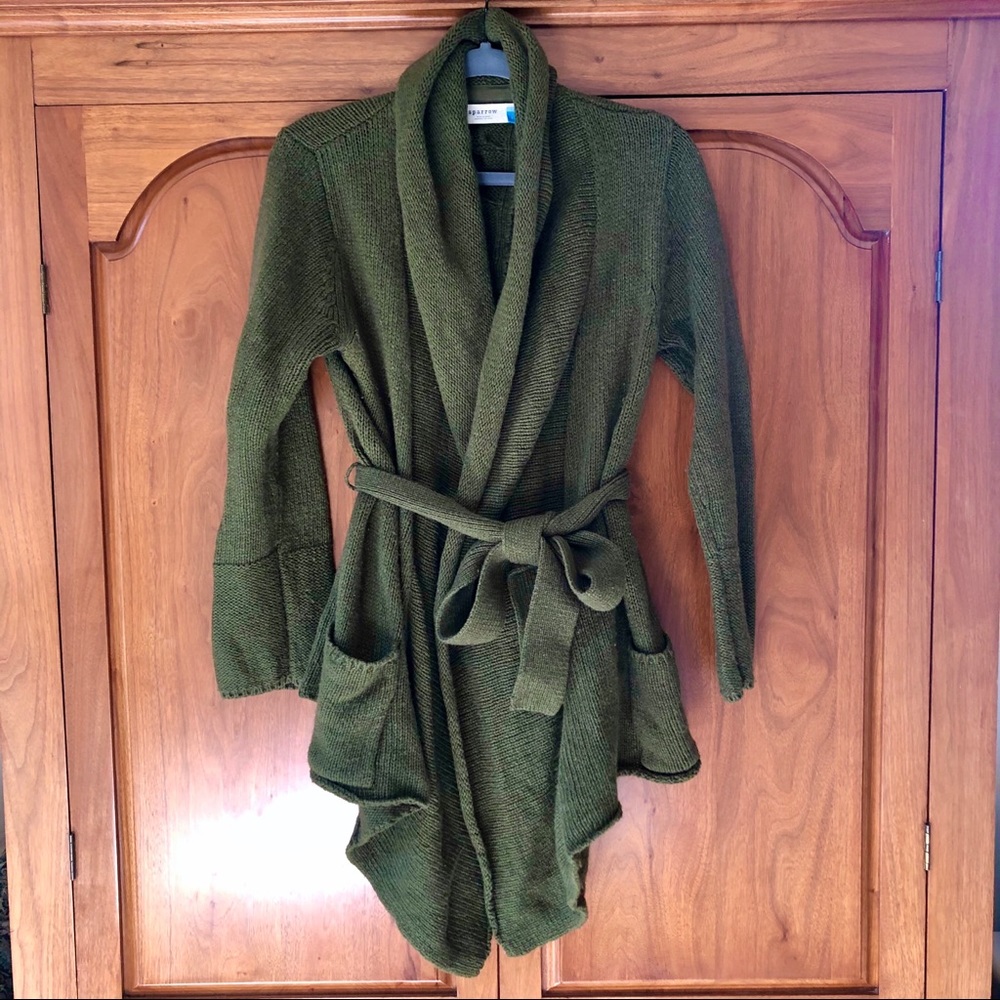 Anthropologie Sparrow Army Green Wool Sweater